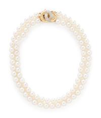 CULTURED PEARL AND DIAMOND NECKLACE