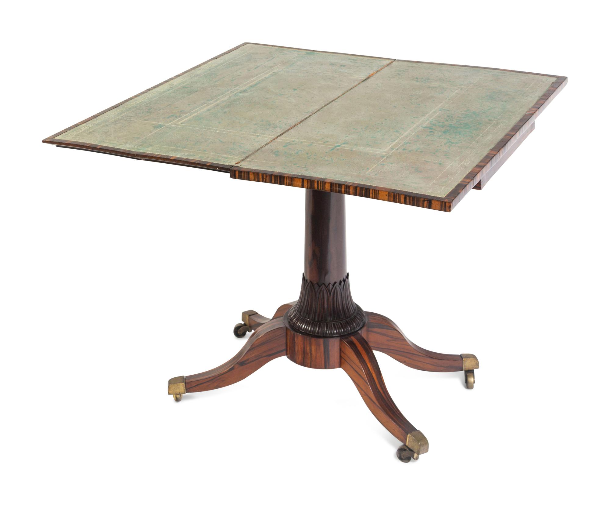 A Regency Calamander Flip-Top Table