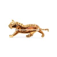 YELLOW GOLD AND DIAMOND TIGER BROOCH