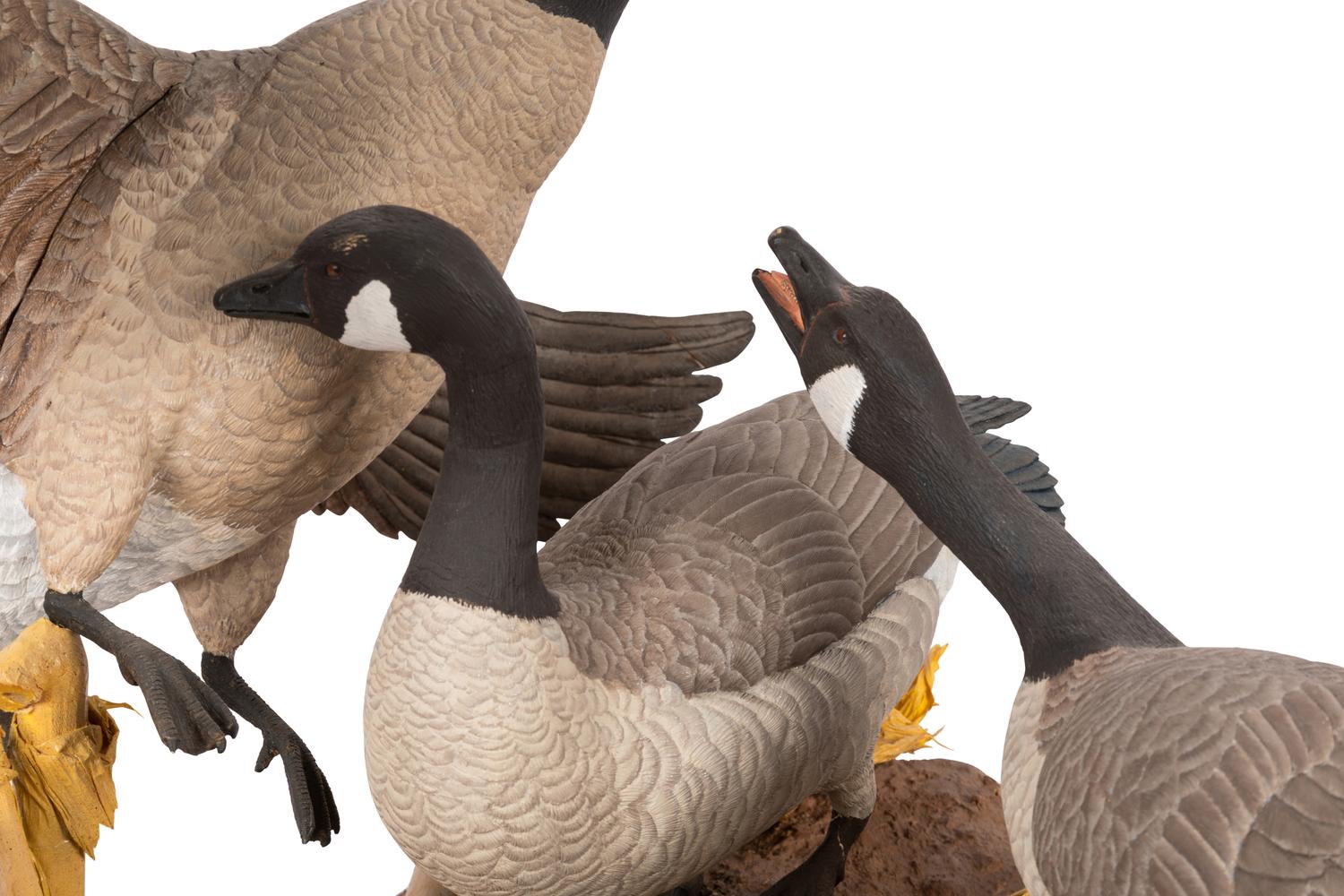 Canada Geese , in the style of Floyd Scholtz