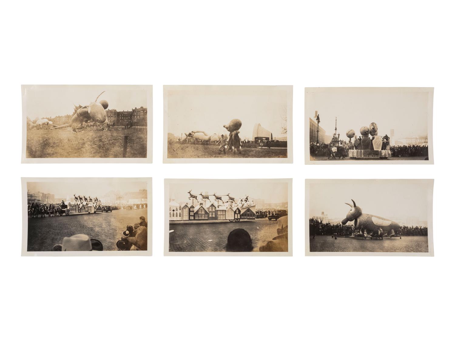 [AMERICANA]. Small collection of photographs related to Tony Sarg, inventor of the Macy's Thanksgiving Day Parade balloons. Ca 1930s.