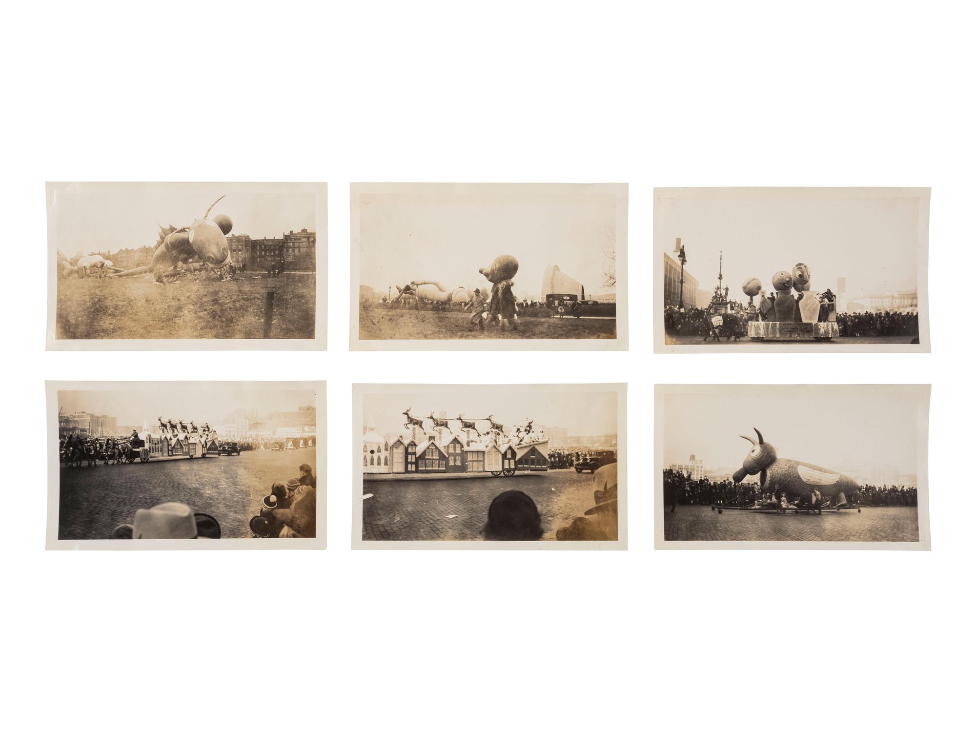 [AMERICANA]. Small collection of photographs related to Tony Sarg, inventor of the Macy's Thanksgiving Day Parade balloons. Ca 1930s.