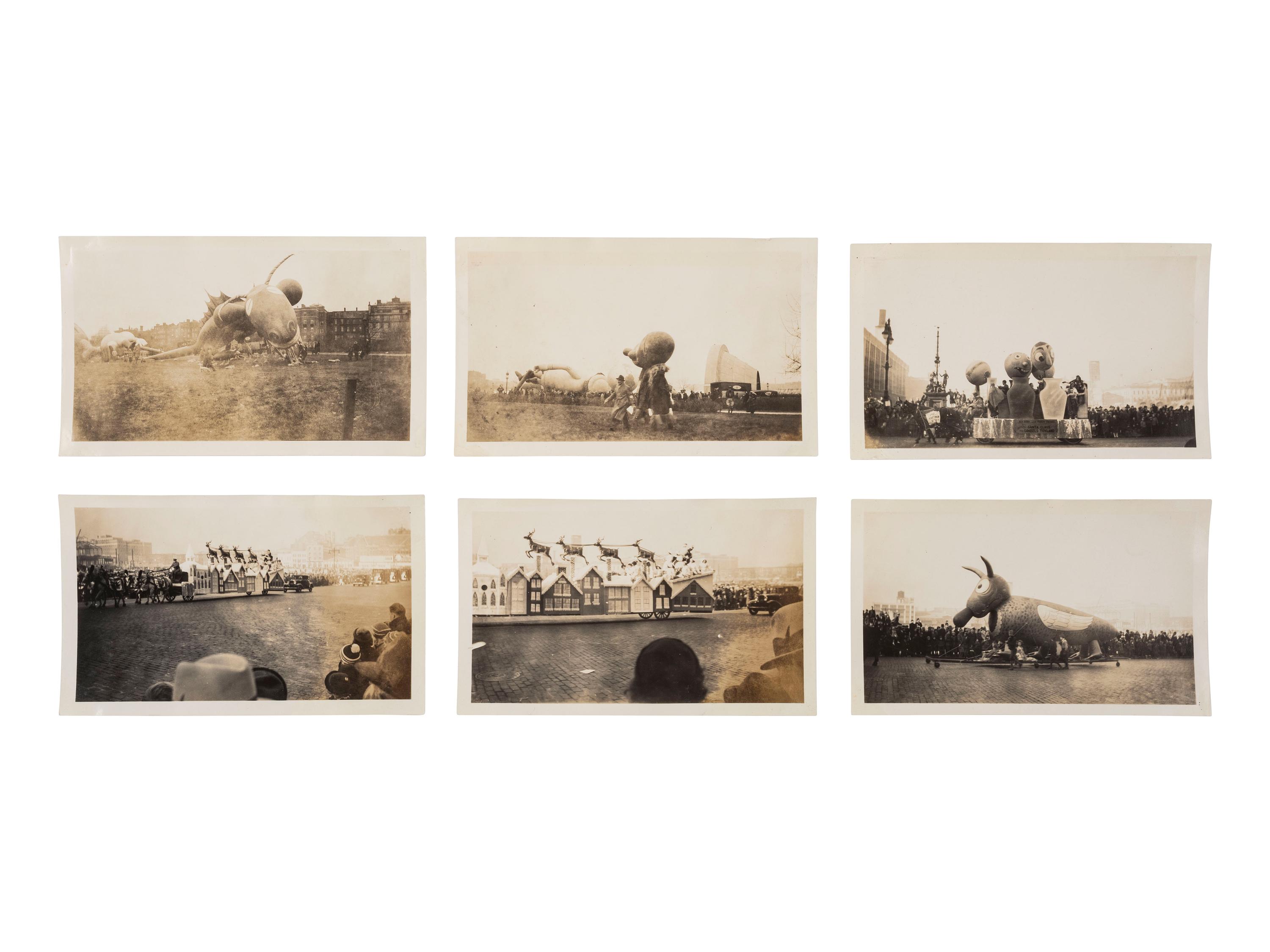 [AMERICANA]. Small collection of photographs related to Tony Sarg, inventor of the Macy's Thanksgiving Day Parade balloons. Ca 1930s.