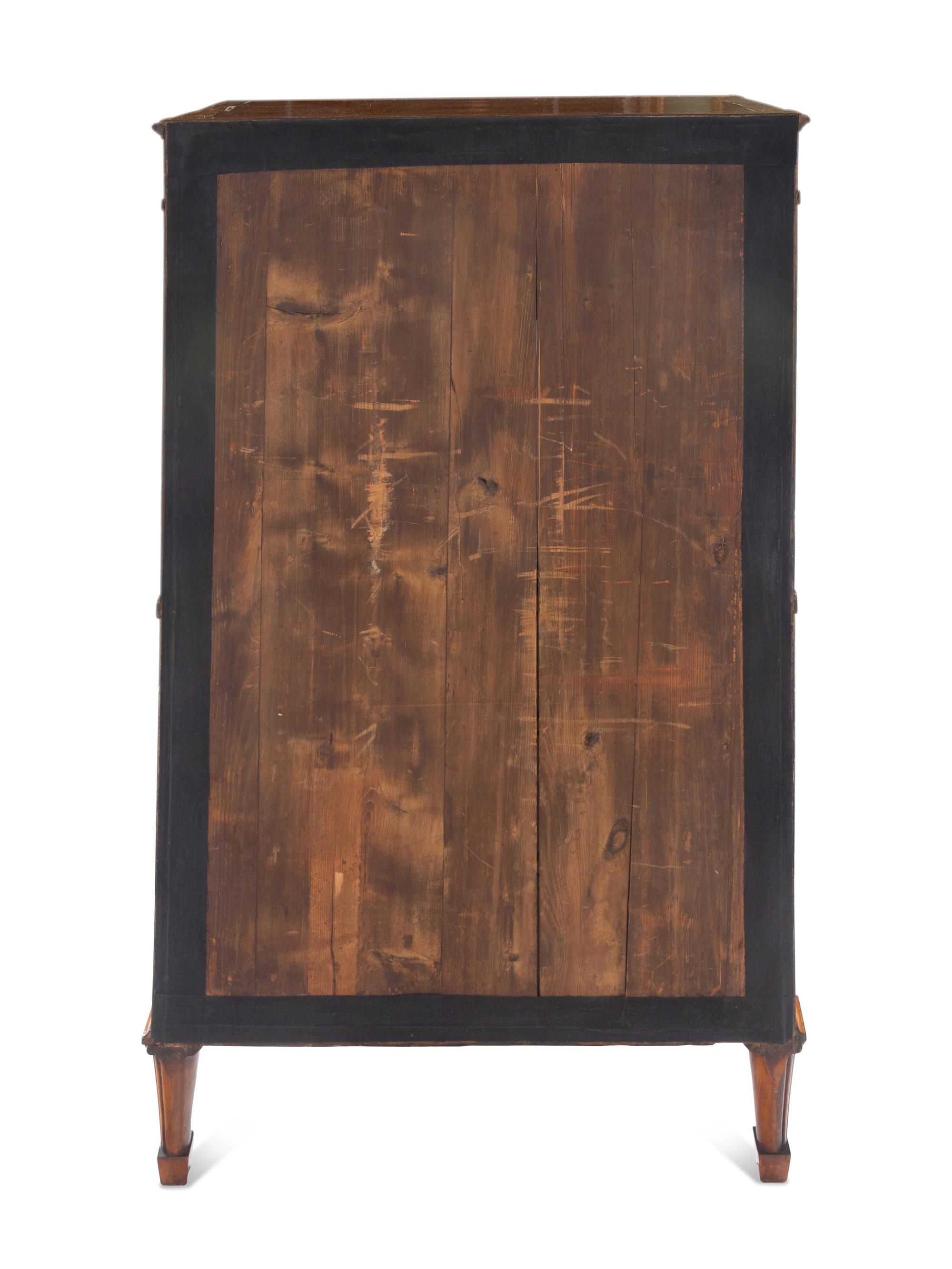 A George III Satinwood, Tulipwood and Amaranth Marquetry Fall-Front Secrétaire