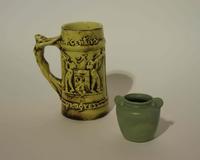 Two Haeger Pottery Table Articles Height of tallest 6 1/2 inches.