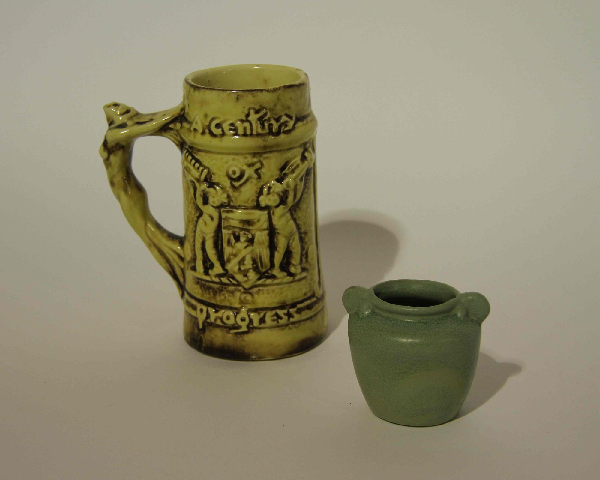 Two Haeger Pottery Table Articles Height of tallest 6 1/2 inches.