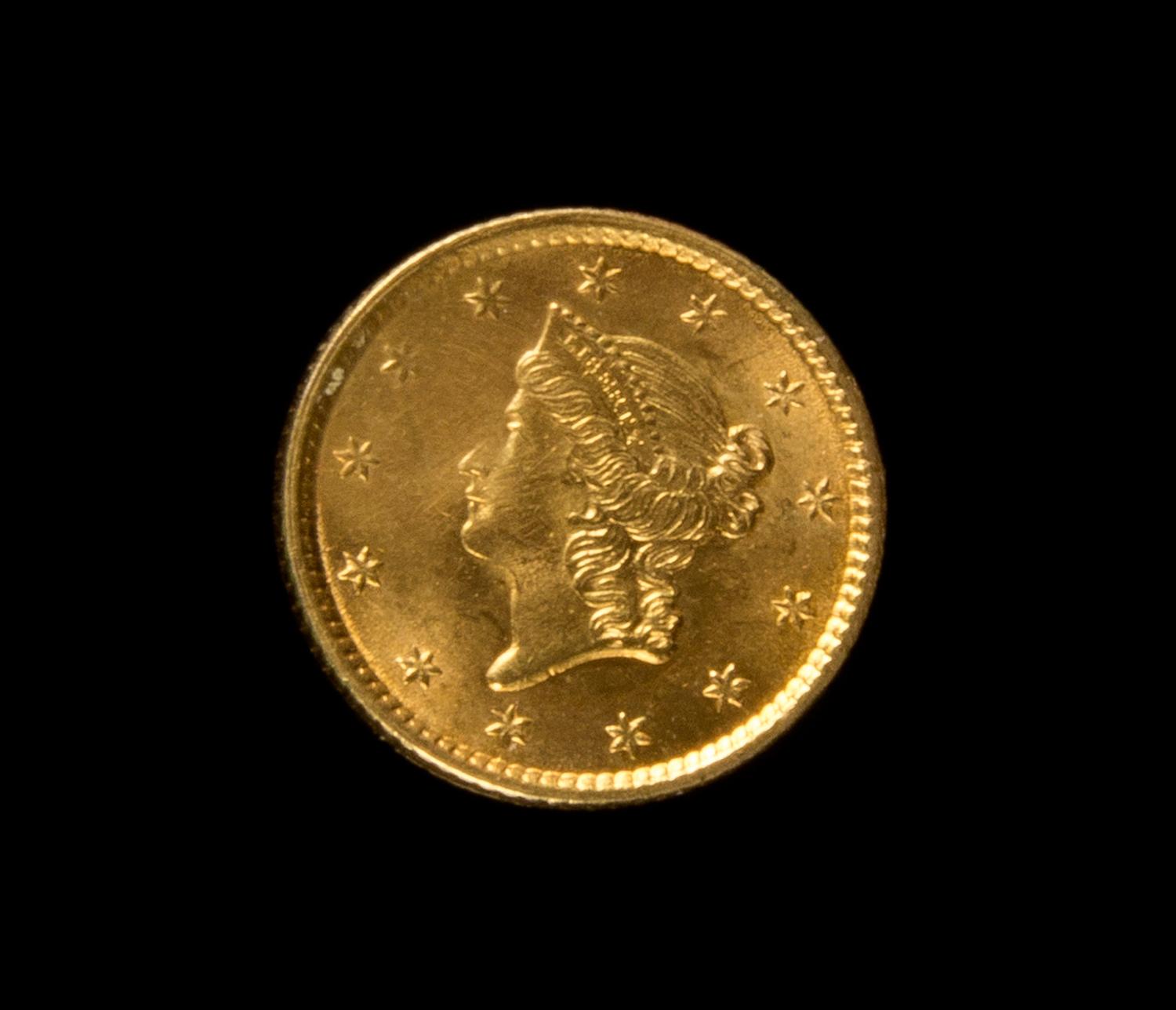A United States 1852 Liberty Head: Type 1 $1 Gold Coin