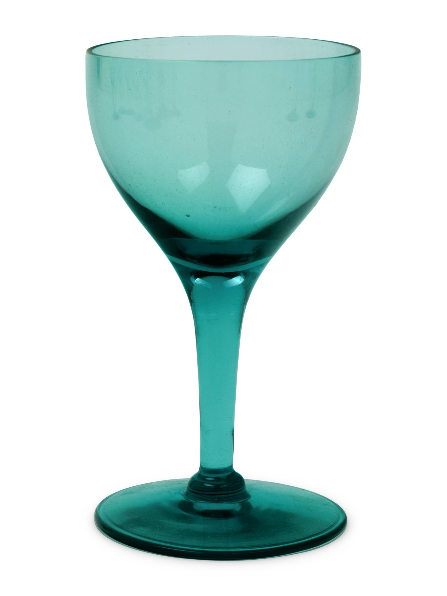 A Collection of Colored Glass Stemware