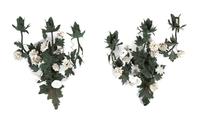 French Porcelain-Mounted Tole Six-Light Chandelier and a Pair of Matching Sconces