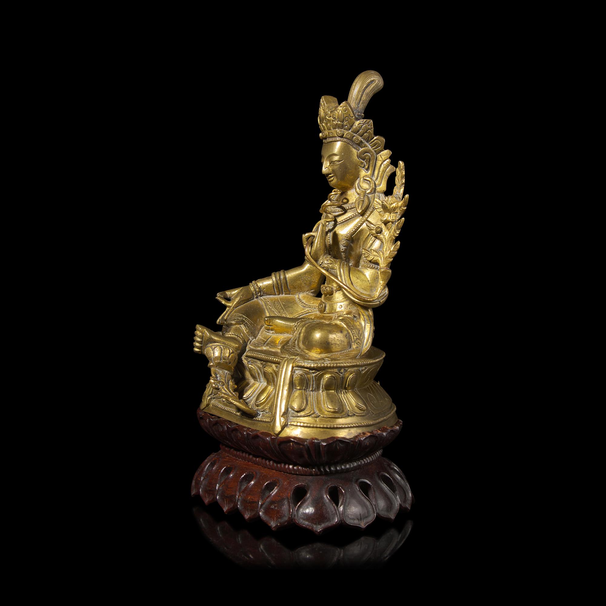 A Chinese Gilt Bronze Seated Figure of a Bodhisattva — 銅鎏金度母像