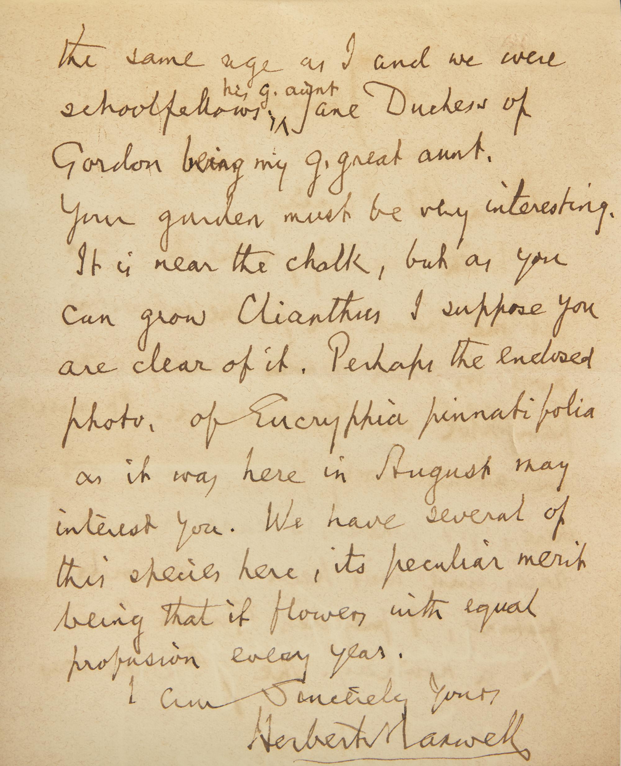 [Gardening] Maxwell, Herbert. A Garden Note-Book... with an A.L.s laid-in