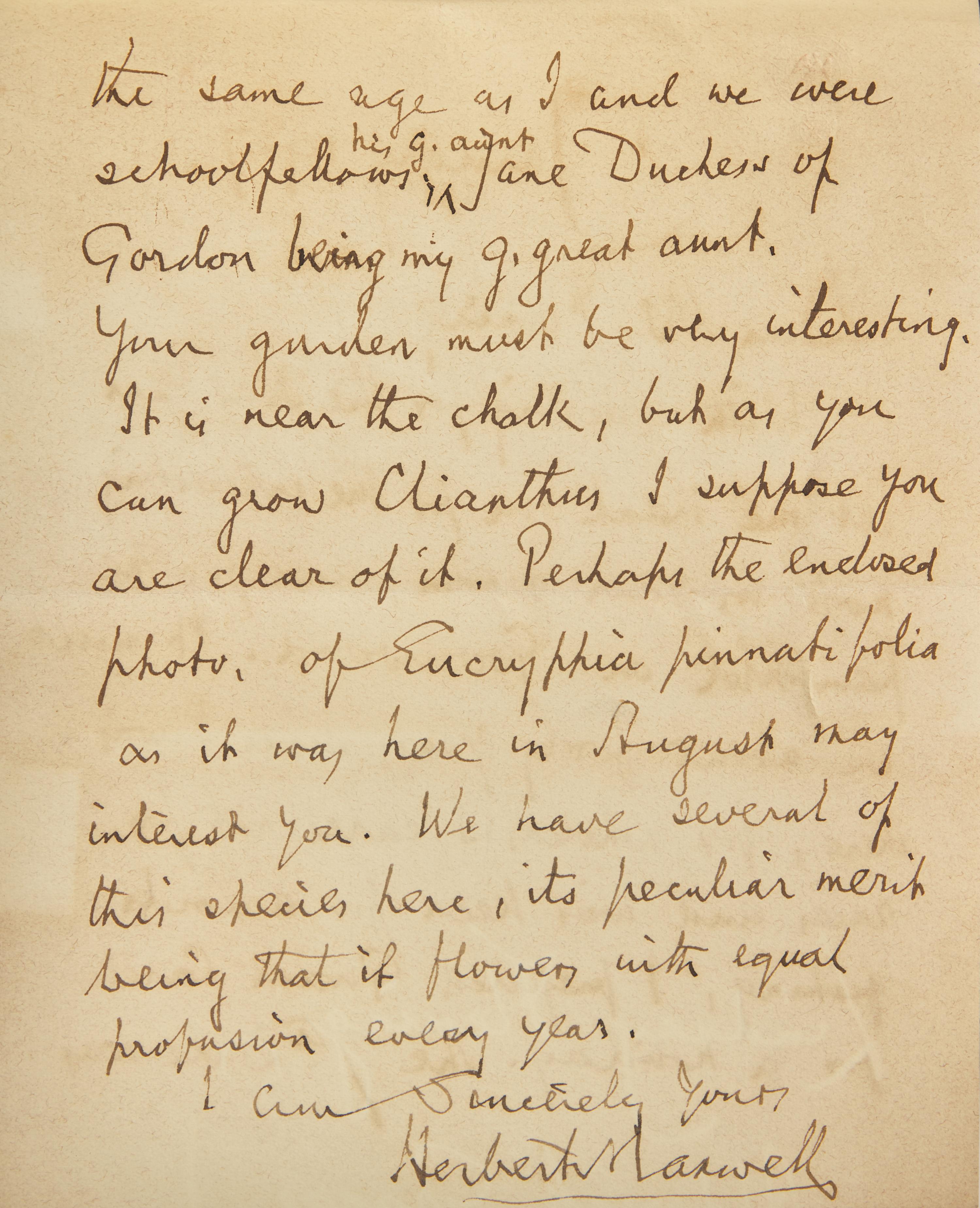 [Gardening] Maxwell, Herbert. A Garden Note-Book... with an A.L.s laid-in