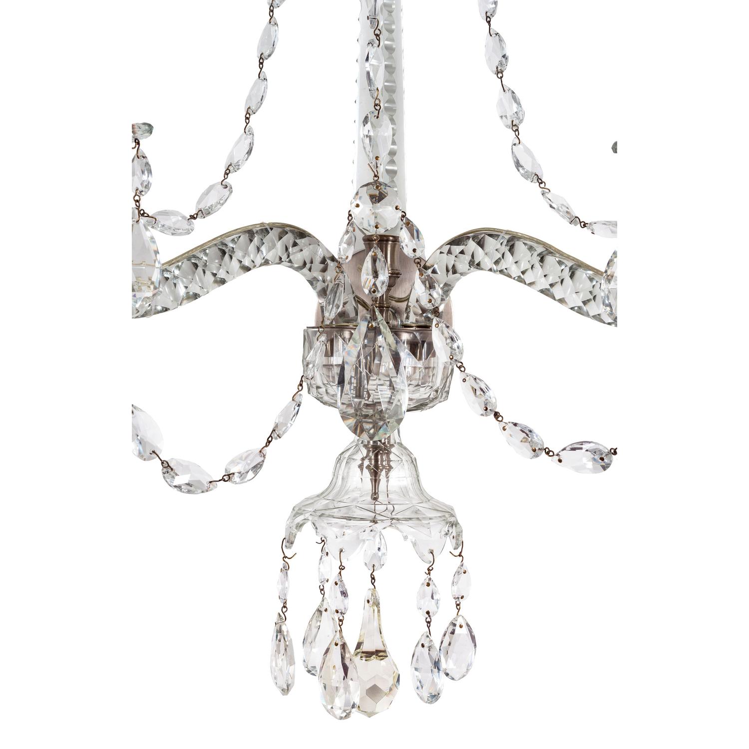 A Pair of Georgian Style Cut Glass Sconces