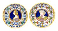 Two Italian Faience Chargers Diameter 18 1/4 inches. — DERUTA, 20TH CENTURY