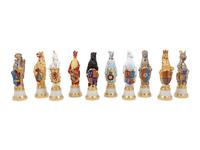 A Set of Ten Minton Porcelain Queen's Beasts Figures