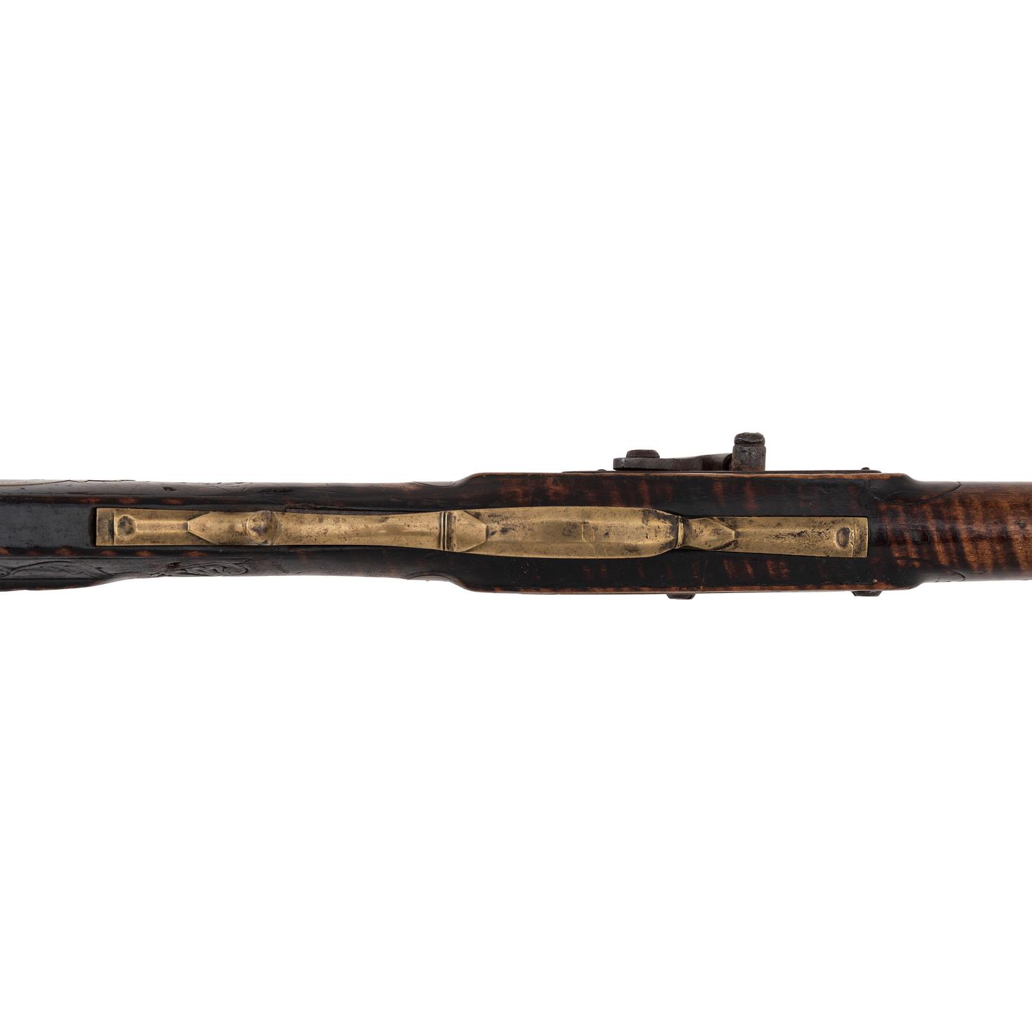 Relief Carved Percussion Altered Longrifle by Abraham Schweitzer