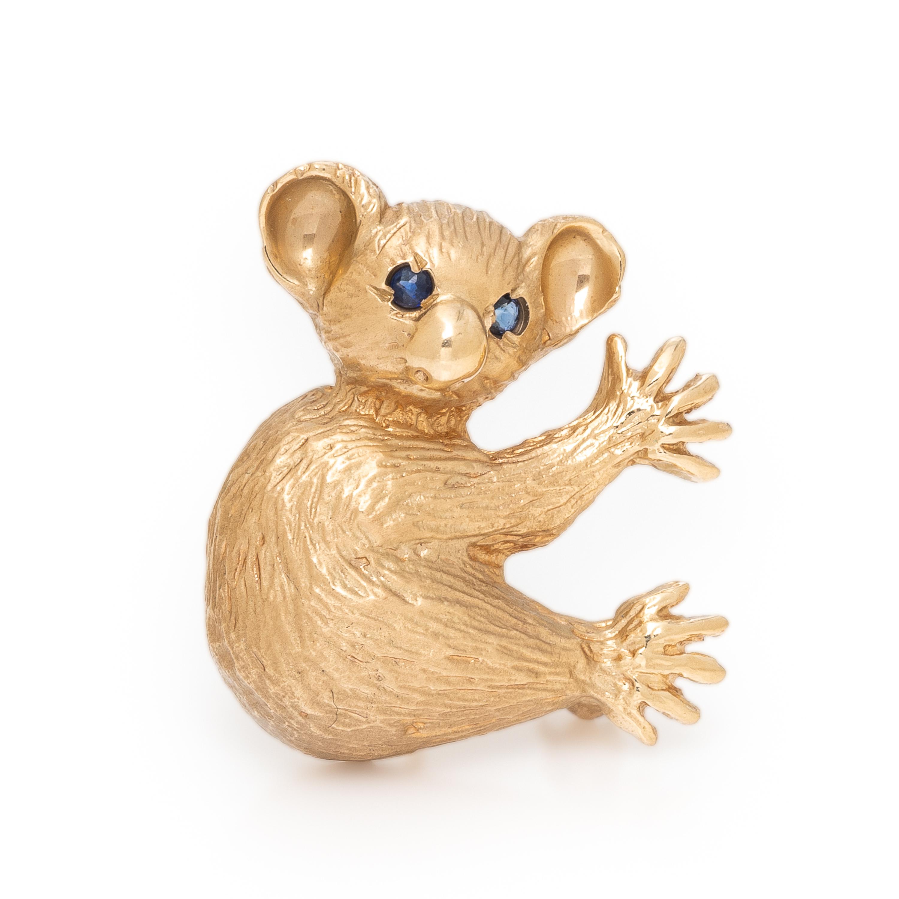Yellow Gold Koala Brooch