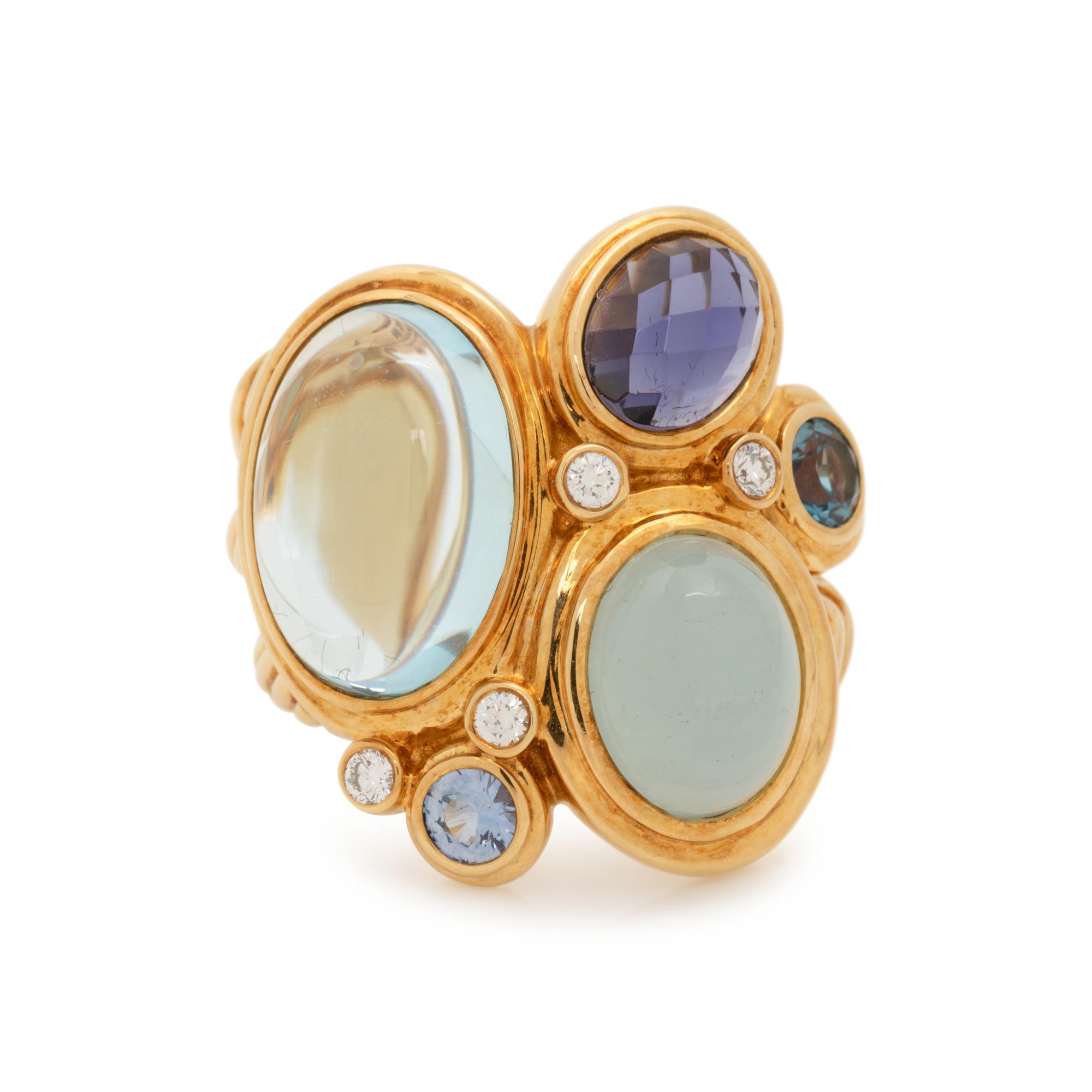 DAVID YURMAN, MULTIGEM AND DIAMOND 'MOSAIC' RING