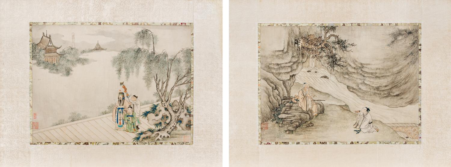 Two Ink and Color Paintings on Silk — 19TH CENTURY