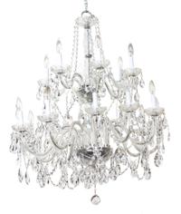 A Cut Glass Eighteen Light Chandelier Height 41 x diameter 32 inches. — 20TH CENTURY