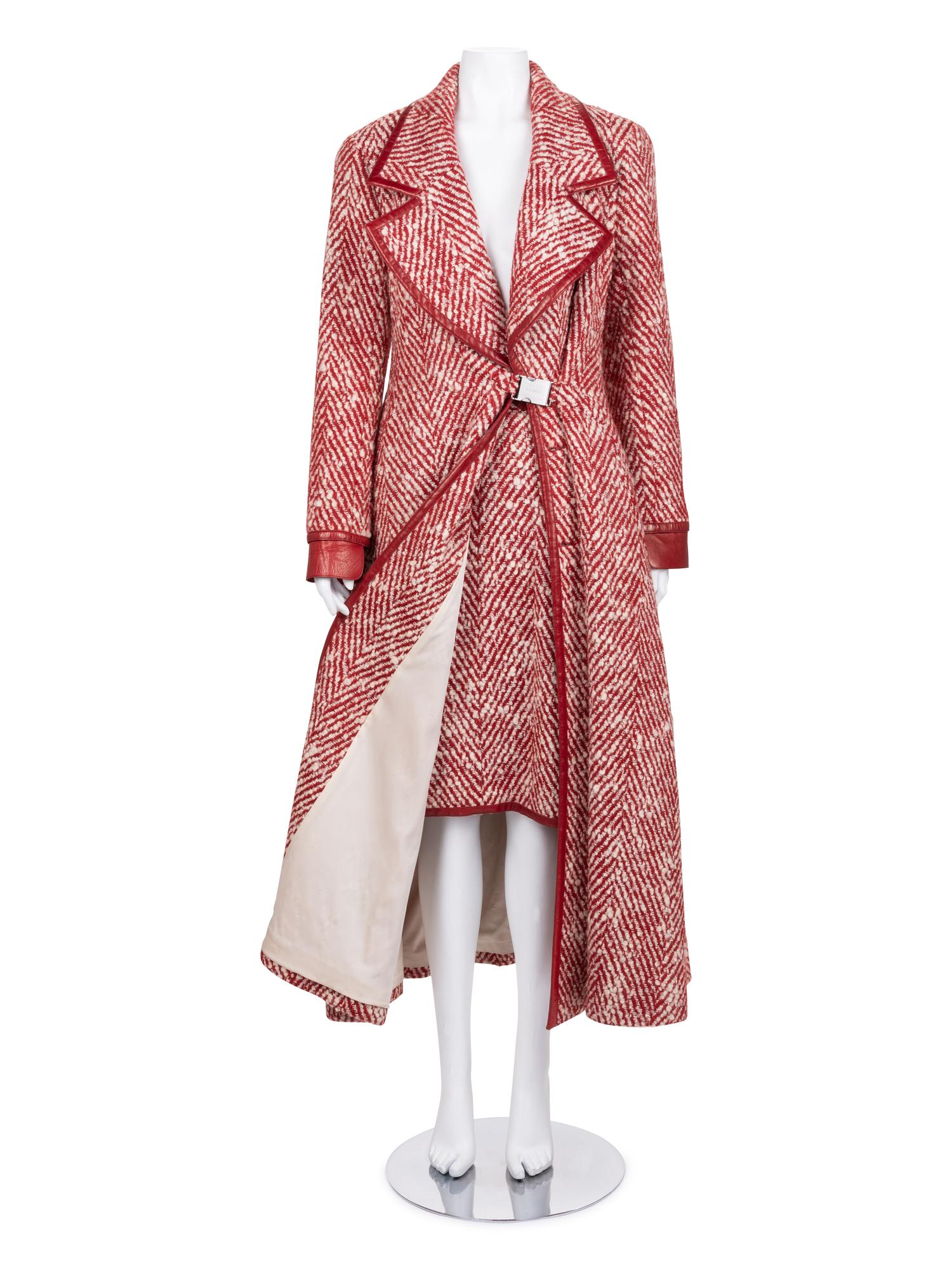 Chanel Wool Herringbone Long Coat and Skirt, Fall 2000