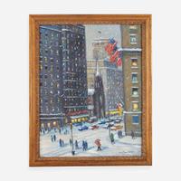 Christopher Willett (American, B. 1959) Fifth Avenue Looking Towards Trinity Church
