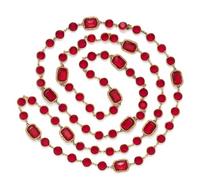 Chanel Red Crystal Chiclet Sautoir, 1981