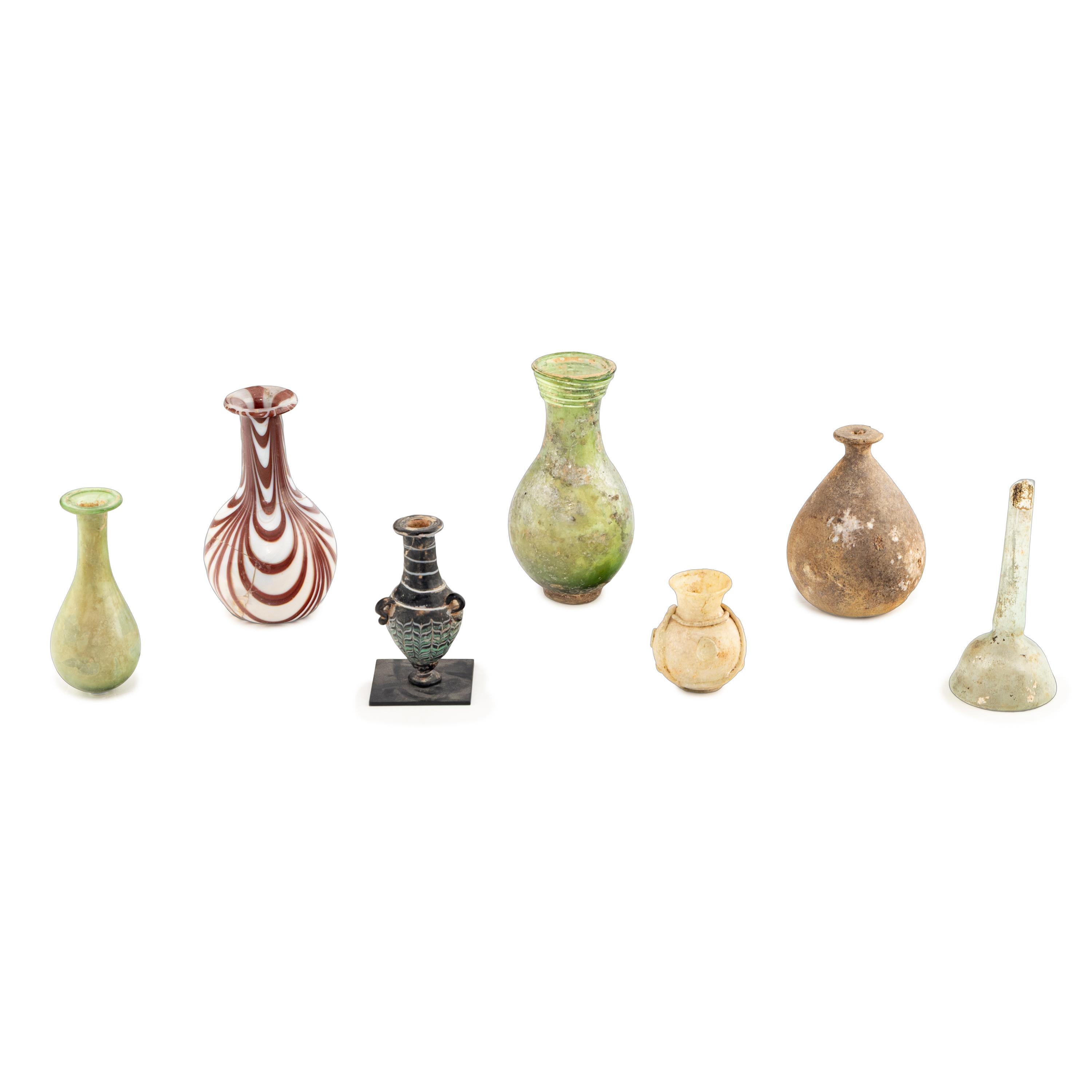 Seven Greco-Roman Style Glass Vessels