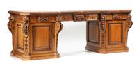 A George III Carved Mahogany Sideboard Height 36 x width 100 x depth 33 1/2 inches. — 19TH CENTURY