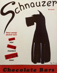 Three Works of Art depicting Schnauzers Largest: 27 1/2 x 21 1/2 inches.