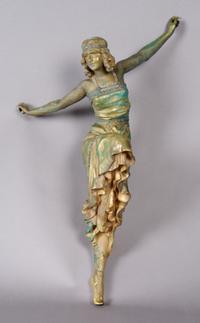 An Art Deco Gilt Bronze Figure, Height 15 3/4 inches.