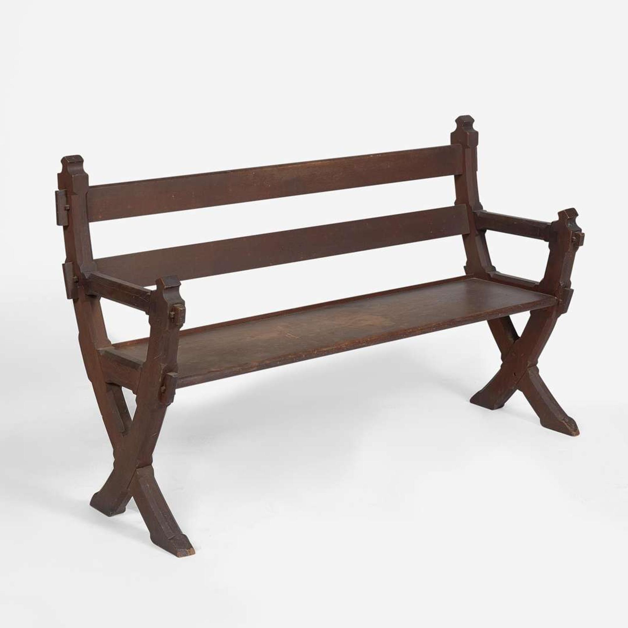 American School A Gothic Style Settee, USA, circa 1890s