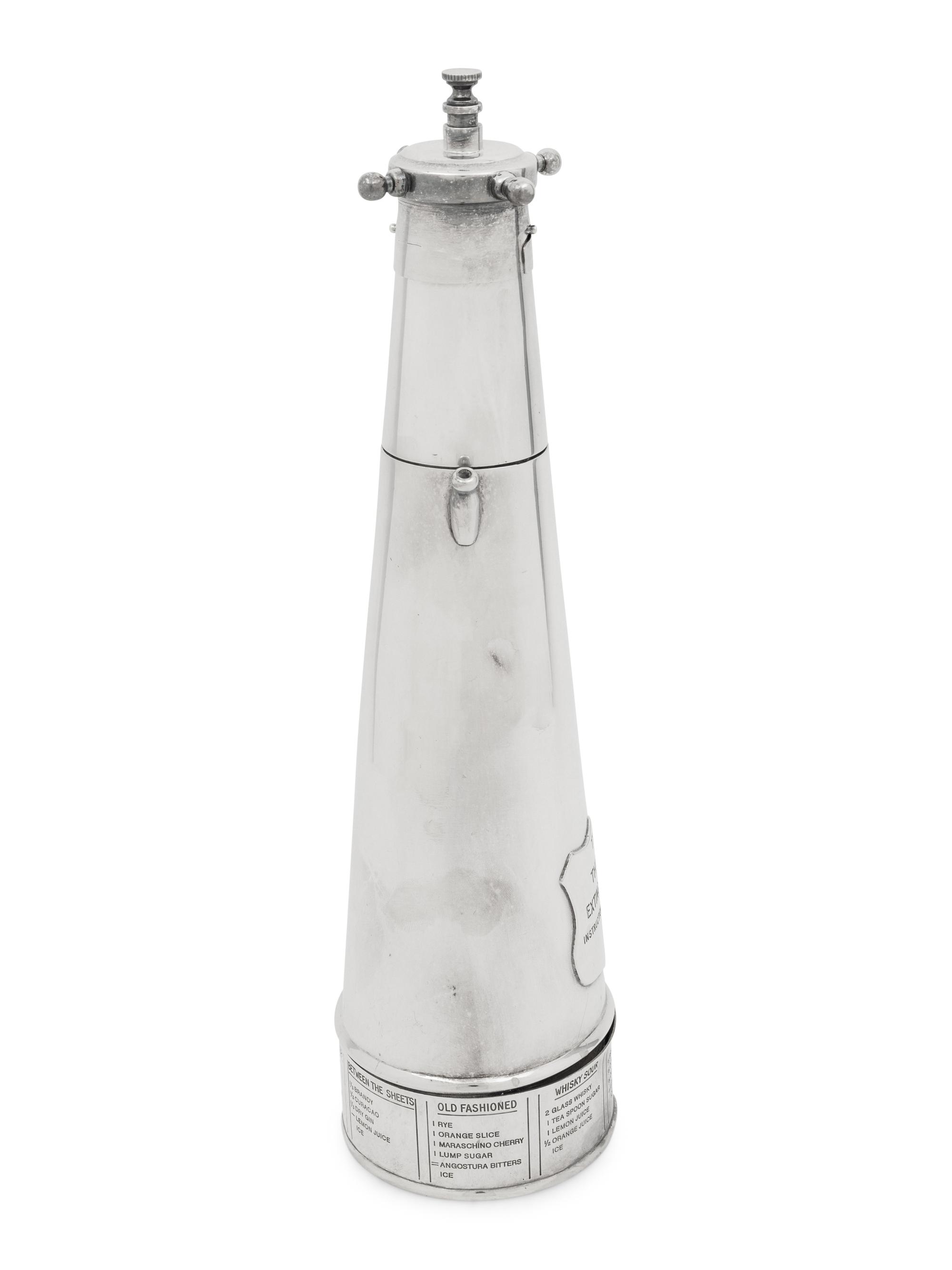An English Silver-Plate The Thirst Extinguisher Cocktail Shaker