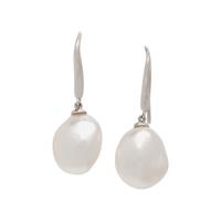 TIFFANY & CO., BAROQUE CULTURED PEARL AND PLATINUM EARRINGS