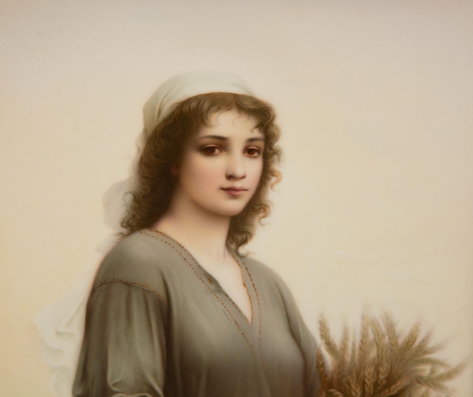 A Berlin (K.P.M.) Porcelain Plaque of Ruth after Landelle — 19TH CENTURY