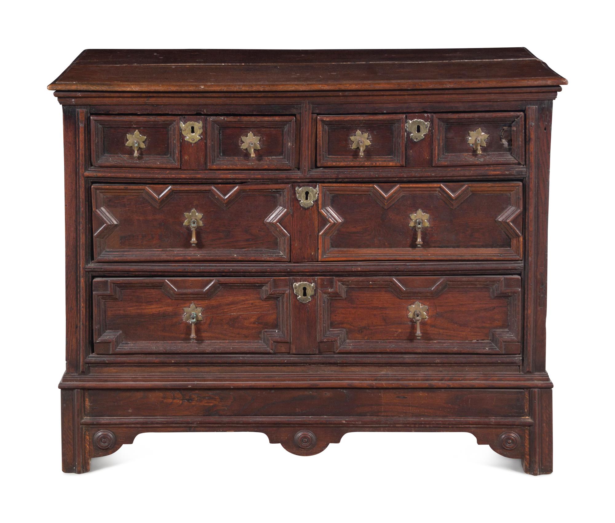 A Charles II Oak Chest of Drawers