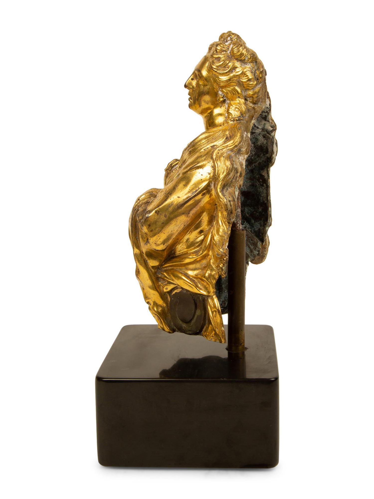 An North Italian Baroque Gilt Bronze Altarpiece Fragment Depicting Saint Catherine