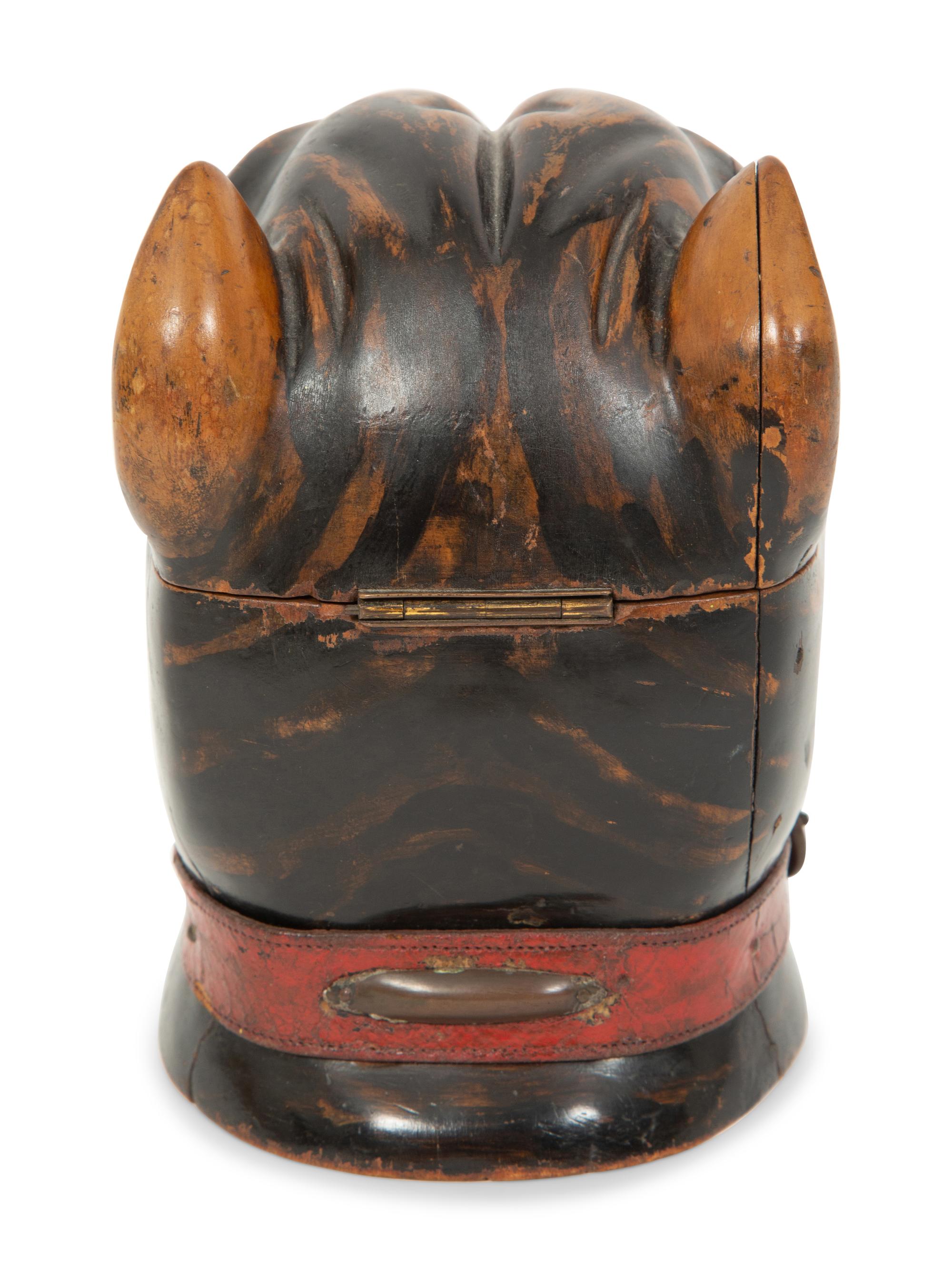 An English Treen Dog Humidor