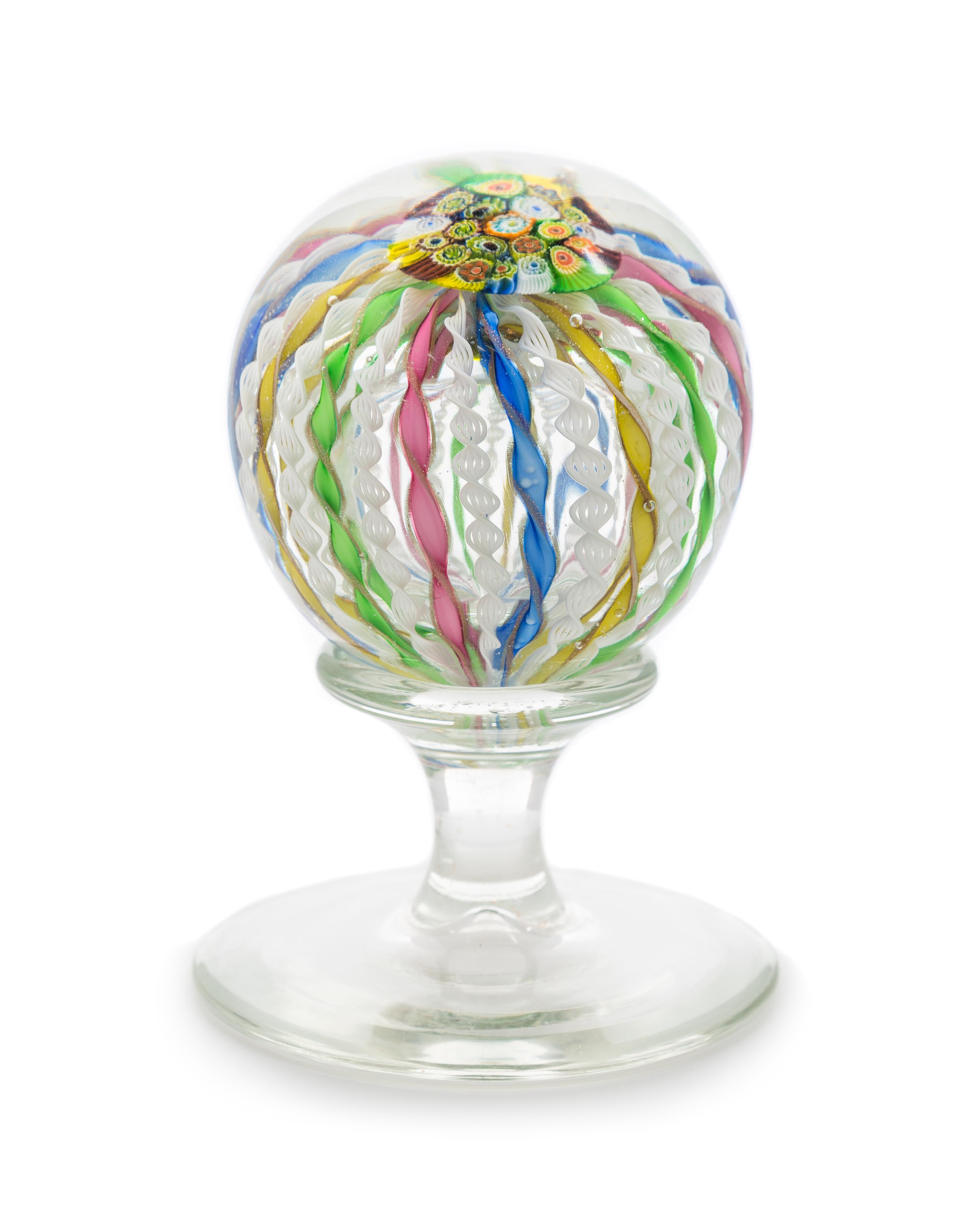 An Italian Murano Crown Mantle Ornament Height 6 1/4 inches