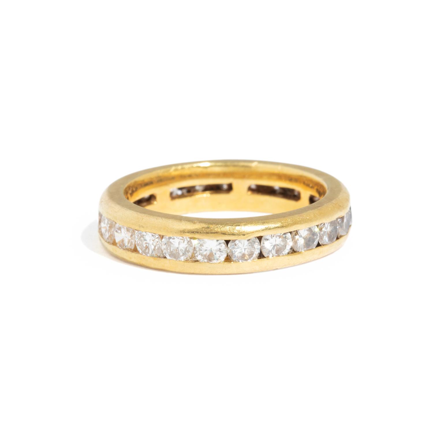 YELLOW GOLD AND DIAMOND ETERNITY BAND