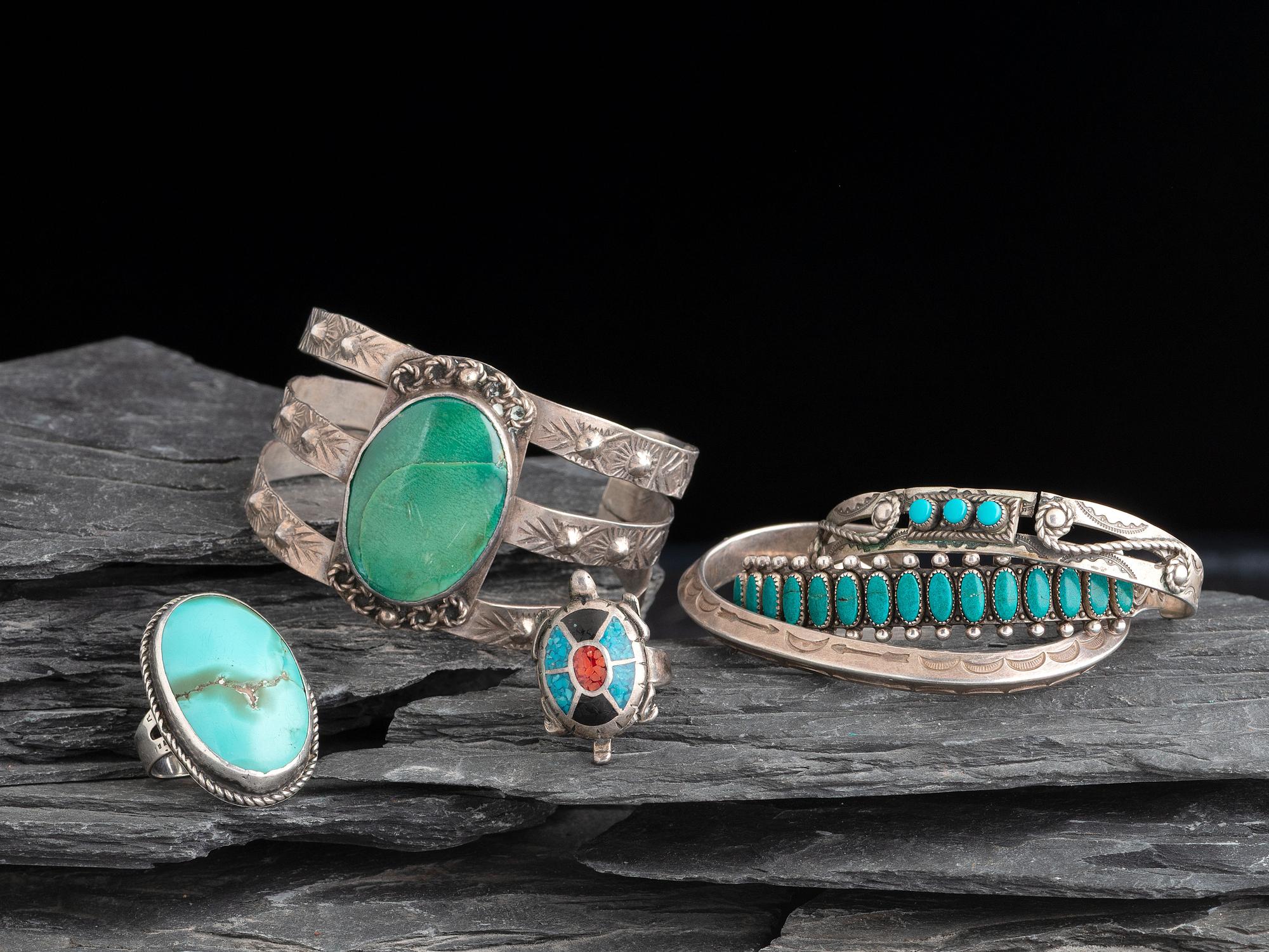 Navajo and Southwestern-style Cuff Bracelets and Rings