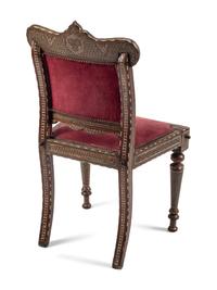 A Pair of Anglo-Colonial Mosaic Inlaid Side Chairs