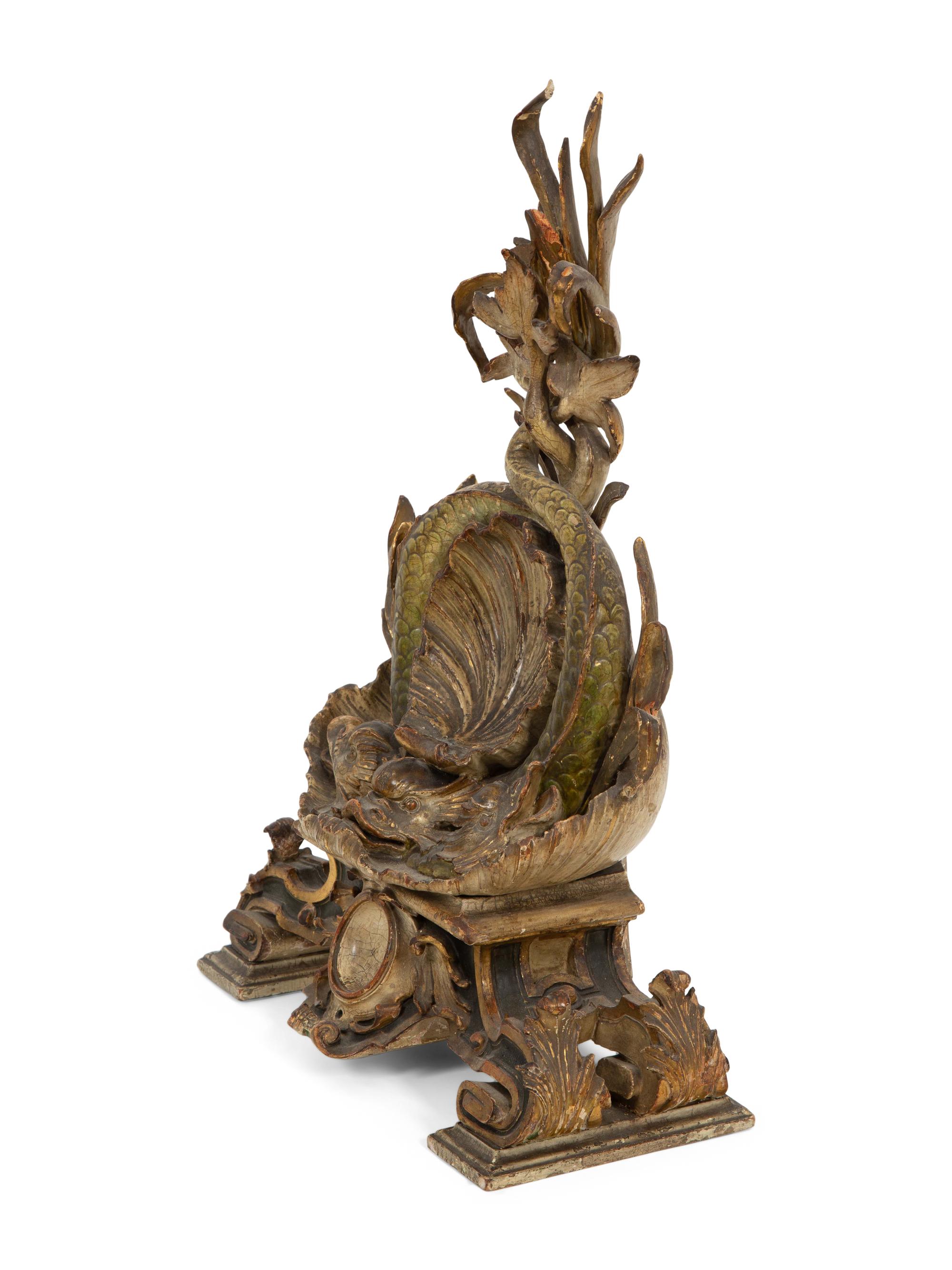 A Continental Carved Giltwood Pocket Watch Stand