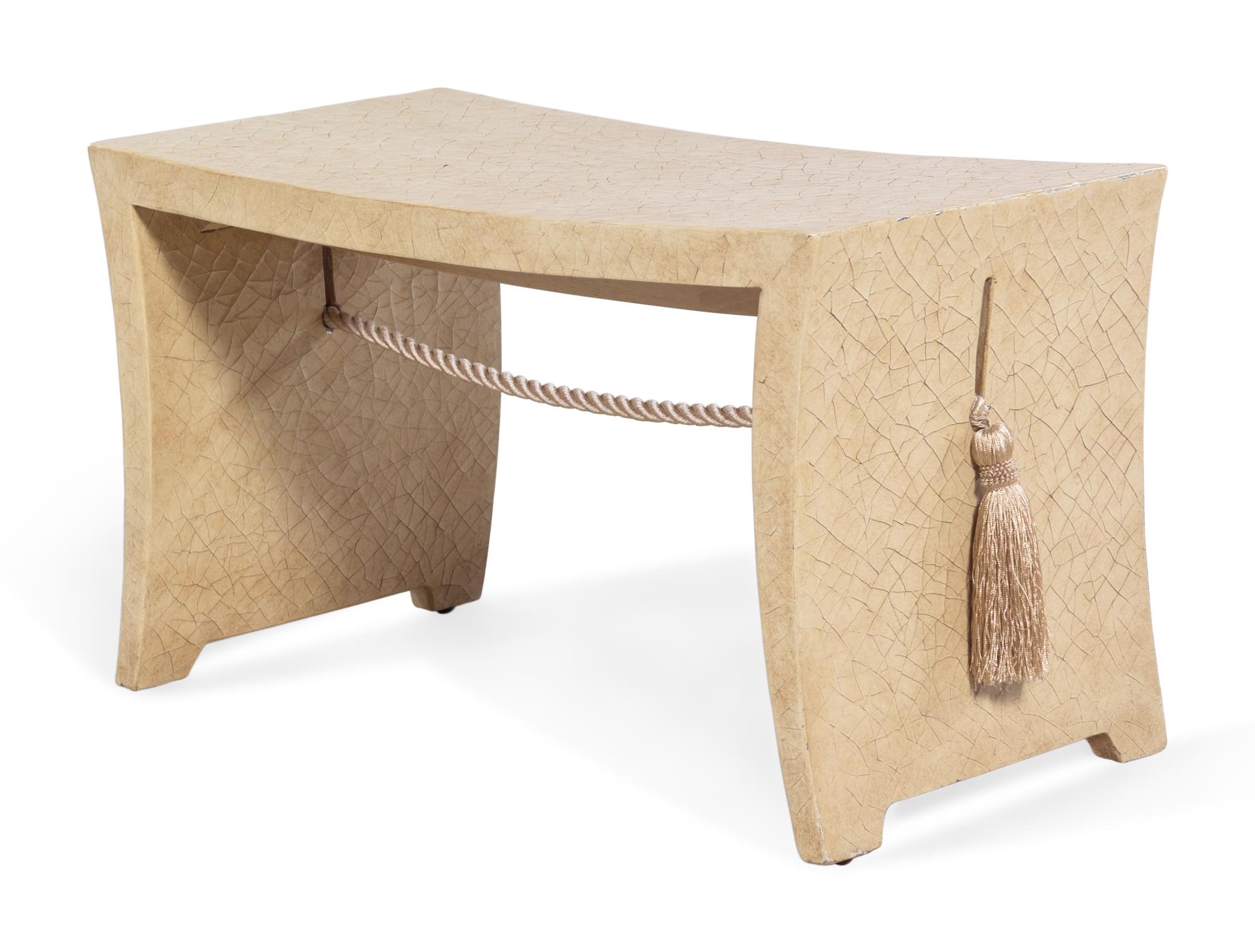 A Baker Crackle-Finished Bench