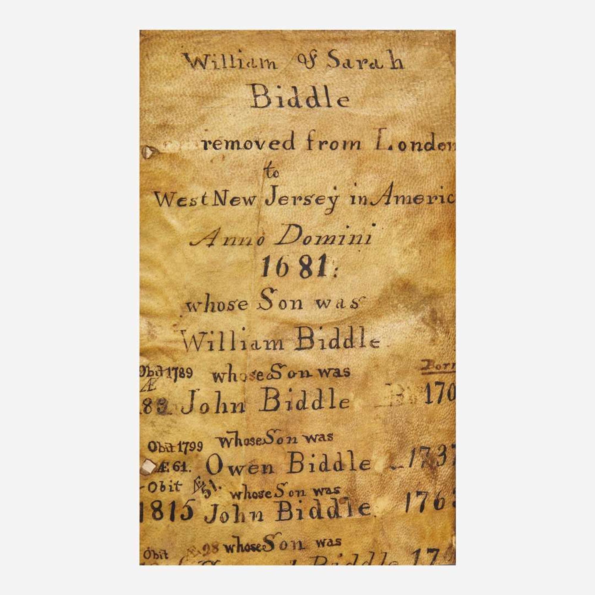 [Americana] [Biddle Family] Archive of Letters and Documents Related to the Biddle Family