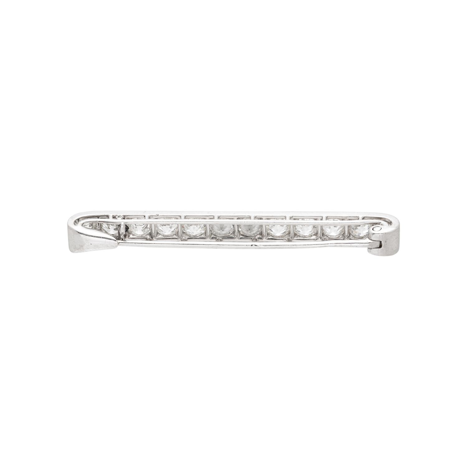 CARTIER, ANTIQUE PLATINUM AND DIAMOND BAR PIN