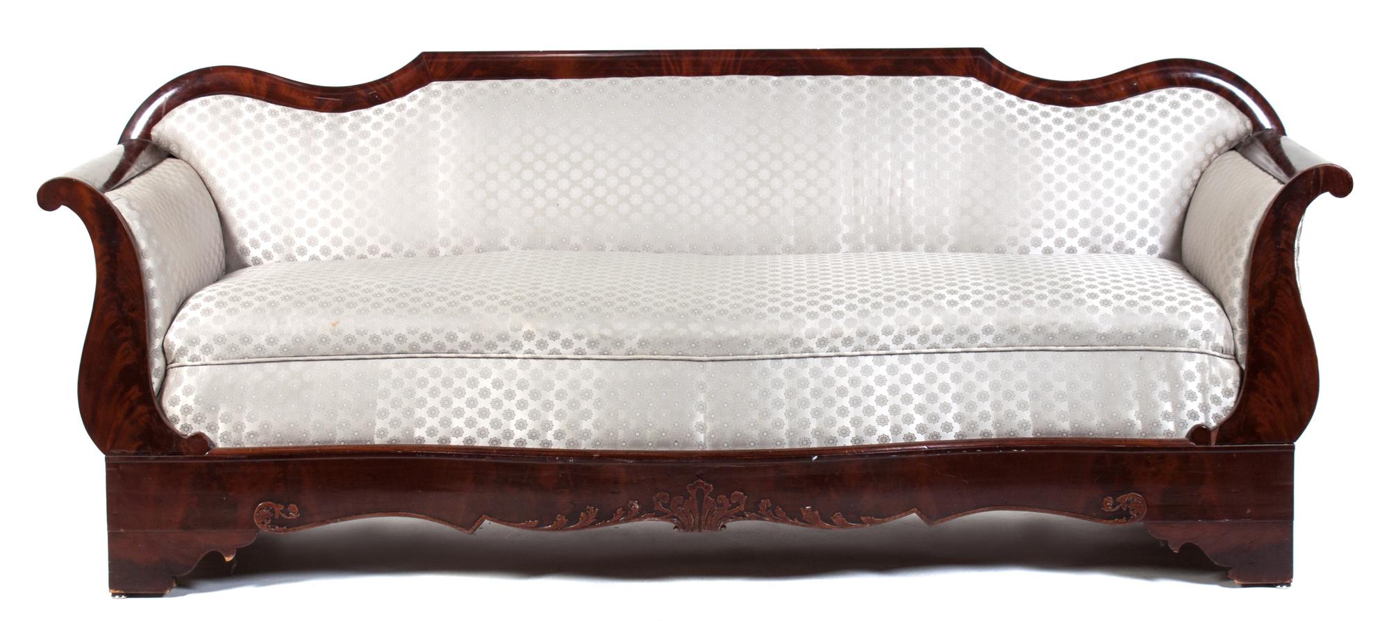 An American Empire Mahogany Sofa Width 83 inches. — MID 19TH CENTURY