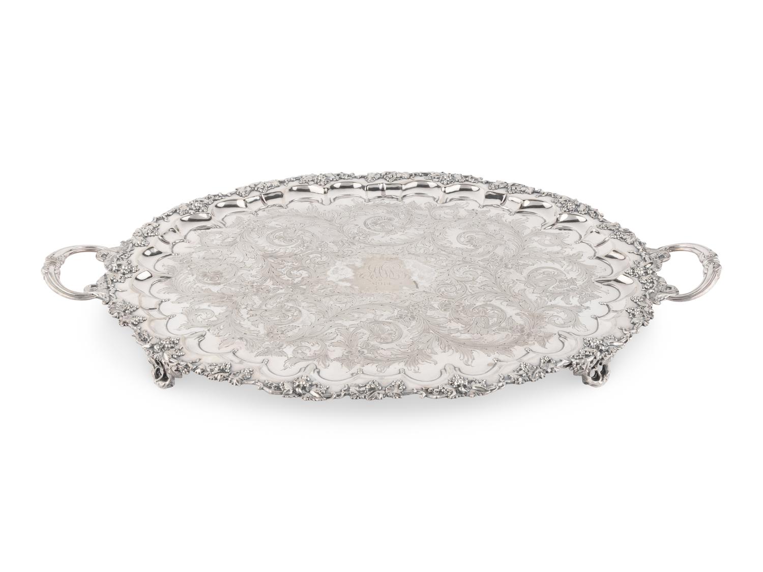 Three Silver-Plate Serving Trays