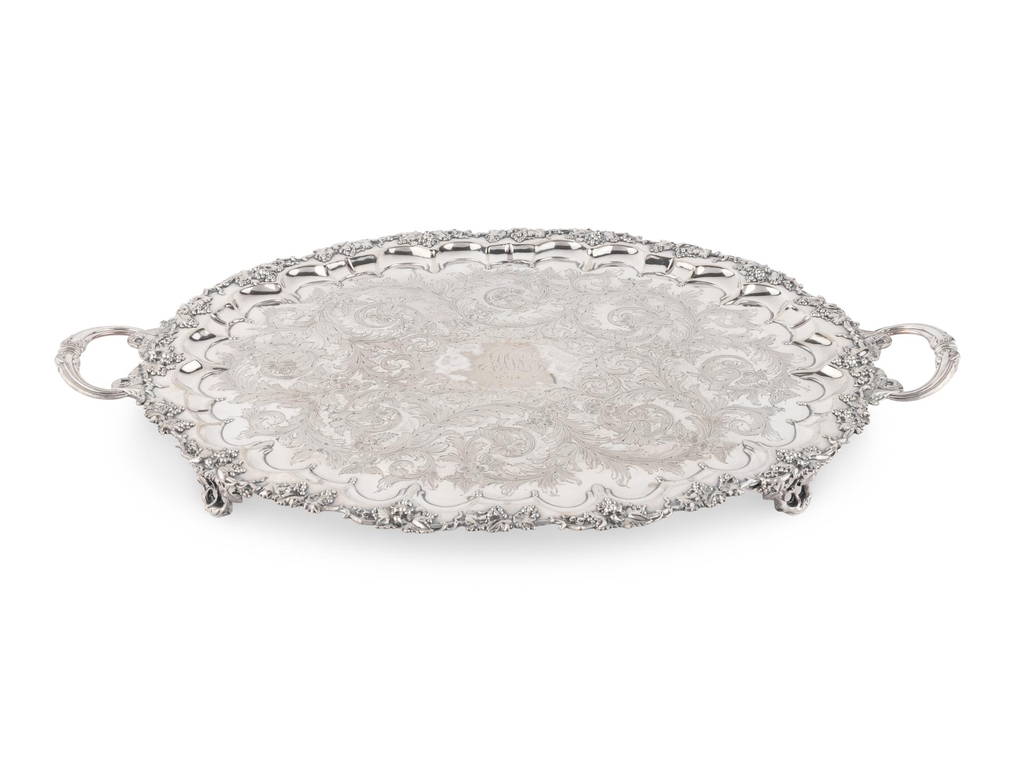 Three Silver-Plate Serving Trays
