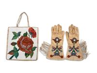 Plateau Beaded Hide Flat Bag AND Gauntlets